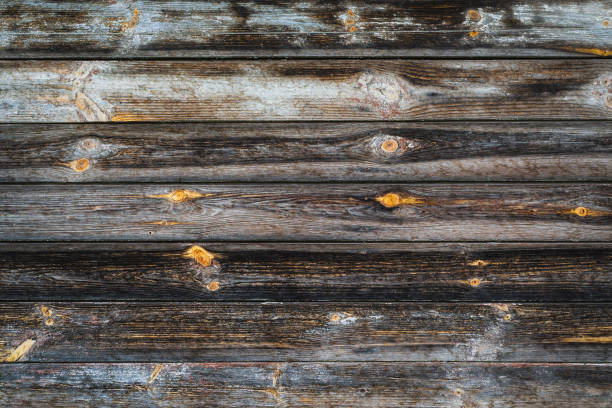 istock Vintage rustic background. Horizontal wall boards of an old farmhouse. 1249008562