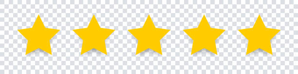 ilustrações, clipart, desenhos animados e ícones de ícone estelar. vetor amarelo isolado cinco estrelas. conceito de feedback do cliente. vetor 5 estrelas avaliação. design de forma de qualidade. - rating star shape ratings ranking