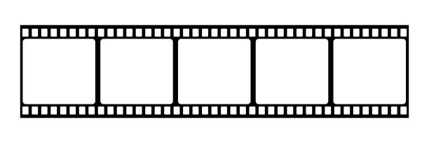 ilustrações de stock, clip art, desenhos animados e ícones de film strip icon. vector isolated element. film strip roll black icon. video tape photo film strip frame vector. - 2360