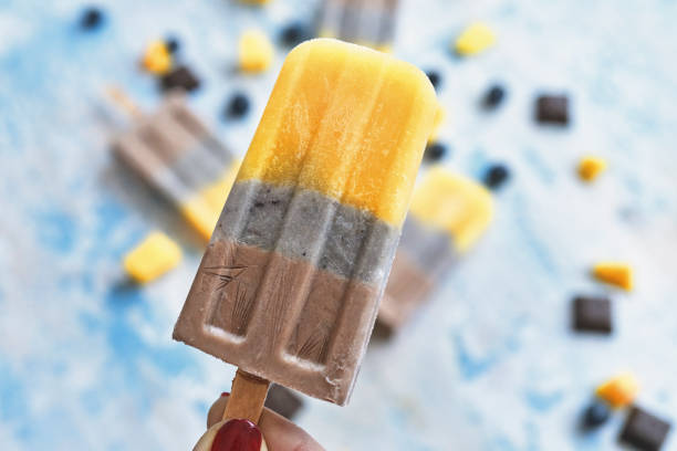 istock Mango, Chocolate, Blueberry Ice Cream on Stick 1249008738