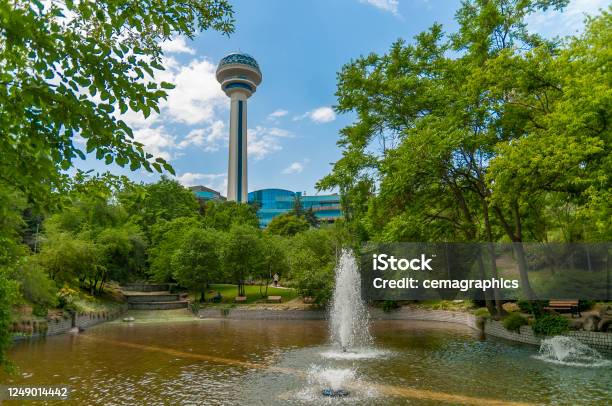 Atakule Tower View With Botanical Garden In Capital City Ankara Turkey Stock Photo - Download Image Now