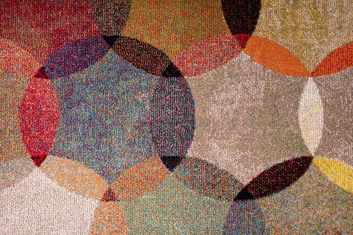 Carpet pattern with colorful circles