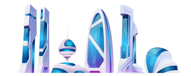 istock Future city futuristic buildings with glass facade 1249018145