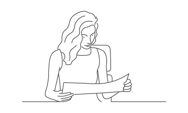 молодая женщина читает карту. - beauty teenage girls women in a row stock illustrations