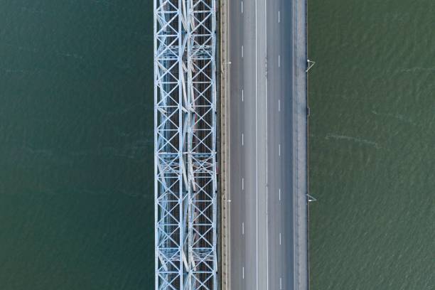 istock Highway and railway bridges over river. 1249020890