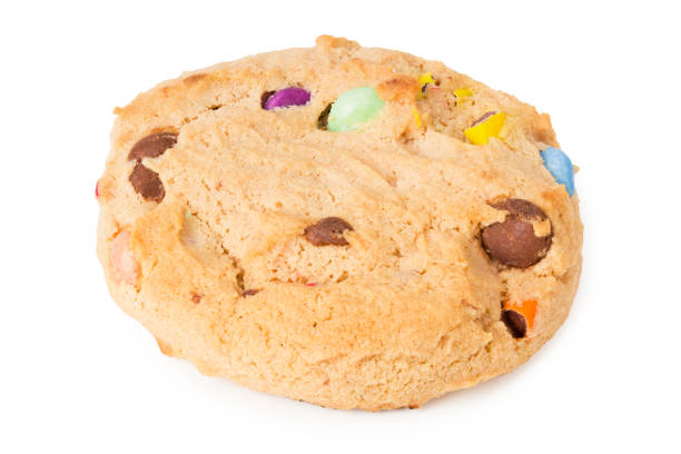 istock Chocolate chip cookies isolated on white background. Sweet biscuits 1249021102