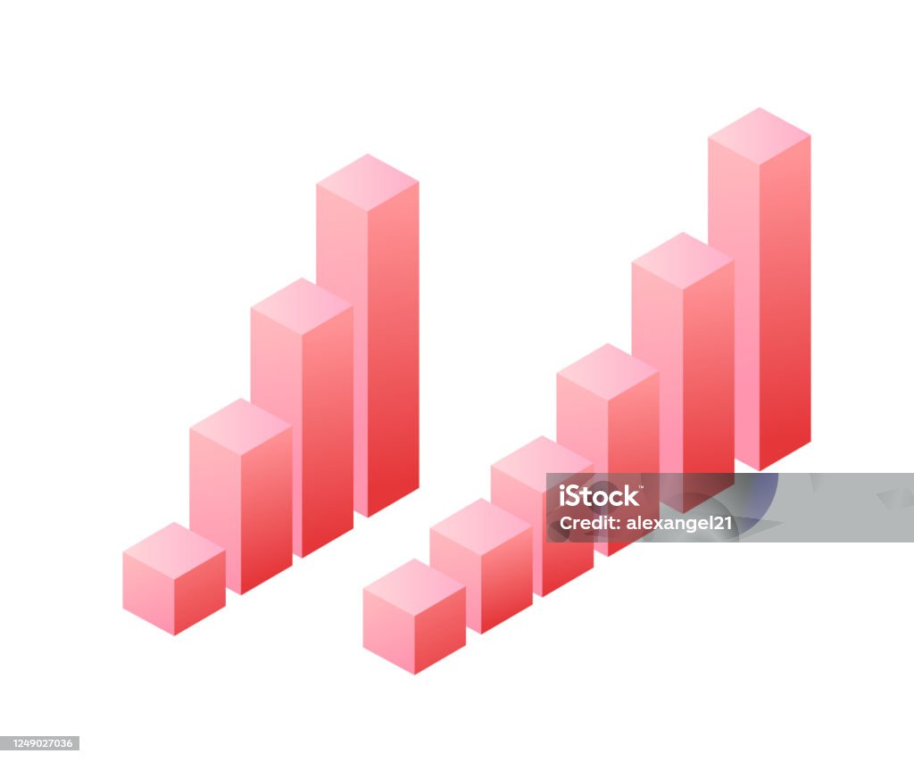 Isometric Graph Figure Statistics Graph Chat Isometric Object For Stock Illustration ...