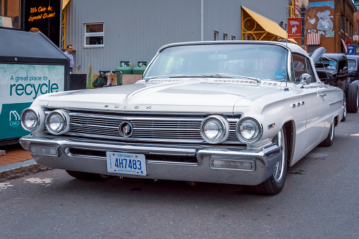 Moncton, New Brunswick, Canada - July 8, 2016 : 1962 Buick Invicta convertible parked in downtown district during 2016 Atlantic Nationals, Moncton,  New Brunswick, Canada.