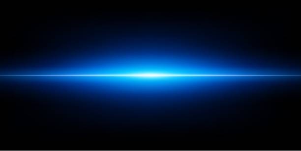 abstrakcyjne niebieskie tło świecące z tłem wiązki świateł - horizontal orientation flash stock illustrations