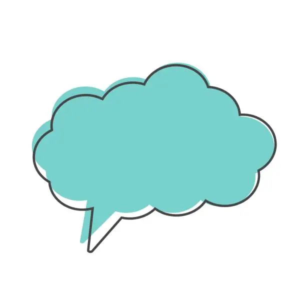 Vector illustration of Vector icon cloud conversation. Cloud of speech cartoon style on white isolated background. Layers grouped for easy editing illustration. For your design.