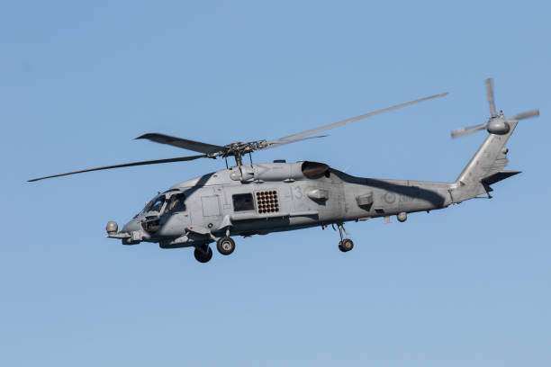 Helicopter Australian Navy Helicopter in flight australian navy stock pictures, royalty-free photos & images