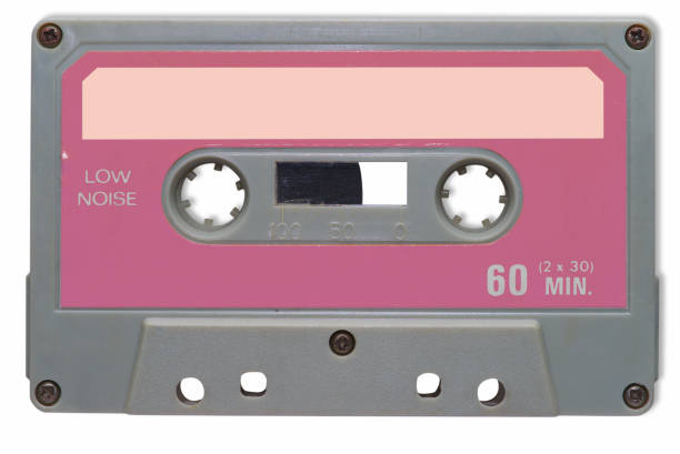 istock vintage pink and gray audio tape 1249080292
