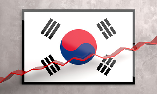 South Korea flag waving.