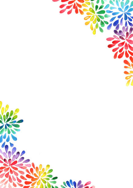 istock Rainbow colorful petals flower shape watercolor hand painting background. 1249094039