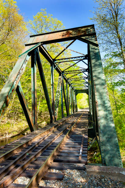 istock Iron railroad bridge over the Willimantic River in Tolland, Connecticut. 1249095648