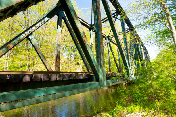 istock Iron railroad bridge over the Willimantic River in Tolland, Connecticut. 1249095677
