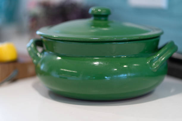istock Close up of bright green casserole dish 1249101824