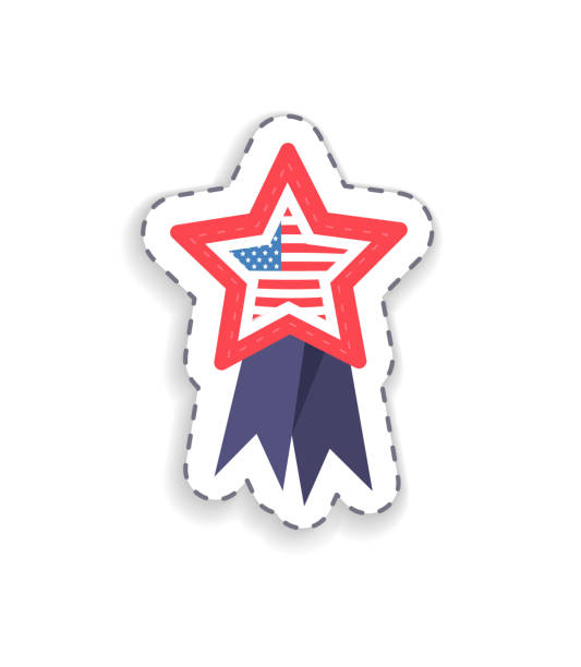 флаг, размещенный в векторной иллюстрации звездной формы - notional stock illustrations