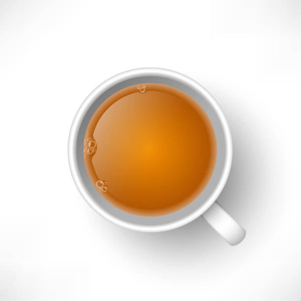 茶碗トップビュー分離 - 紅茶点のイラスト素材／クリップアート素材／マンガ素材／アイコン素材