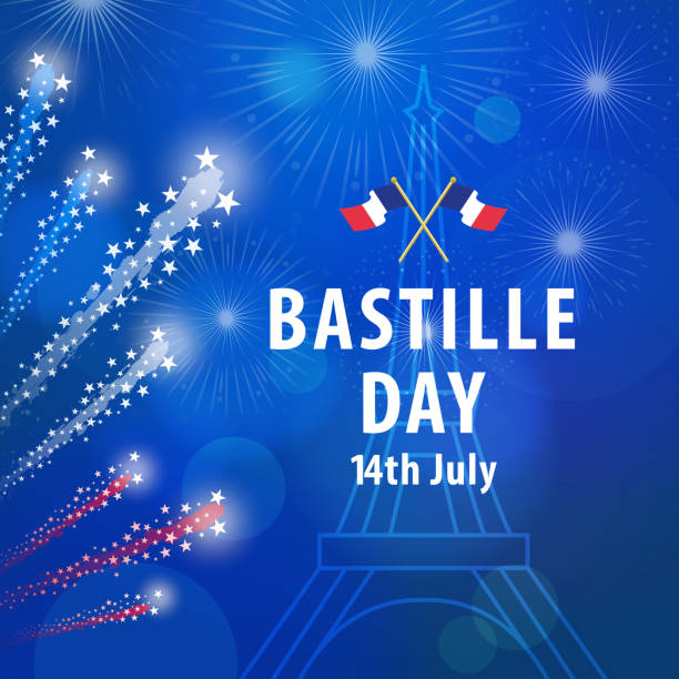 illustrations, cliparts, dessins animés et icônes de célébrations de la fête de la bastille à paris - blue background french culture european culture france