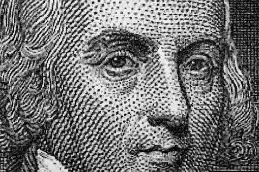 James Madison a closeup portrait from old American Dollars