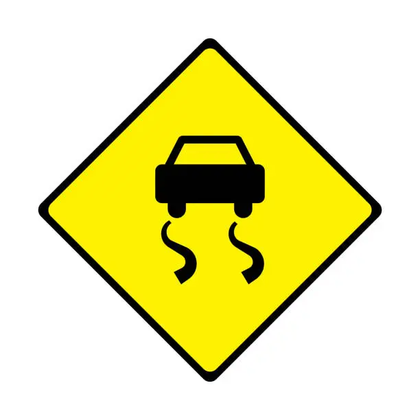 Vector illustration of slippery road sign vector