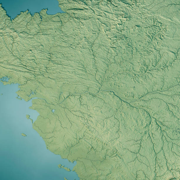 istock Pays de la Loire 3D Render Topographic Map Color 1249116958