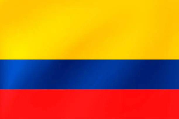 Vector illustration of Colombia flag, national colombian symbol for illustration of travel, election, holidays
