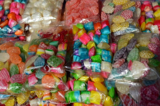 istock Assorted colorful various candies on the table 1249125095