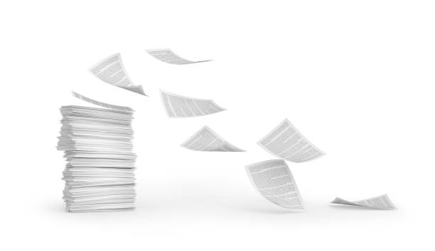 istock flying business documents isolated on white. 3d illustration 1249140225