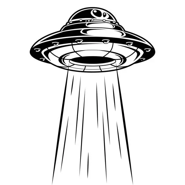 Vector illustration of UFO spaceship illustration.