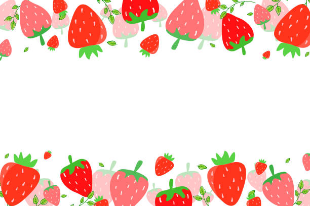 клубничная карта на белом фоне. - strawberry isolated fruit white background stock illustrations