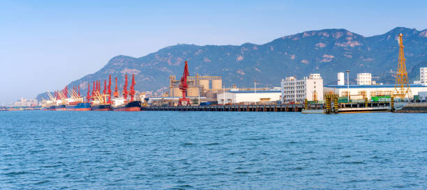 Aerial view of a cargo dock