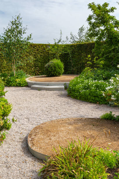 istock Mordern garden design with terraces 1249146042