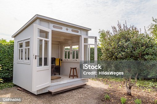 istock White garden shed 1249146045