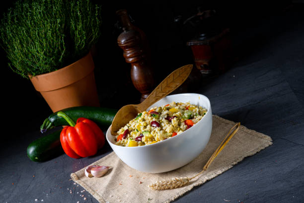 istock bulgur kaszotto with fresh vegetables and kidney bean 1249147000