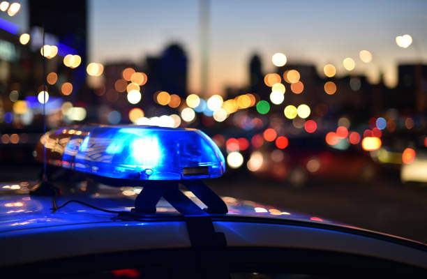警察のフラッシャー - emergency light ストックフォトと画像