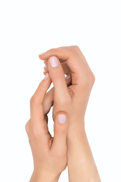 istock Beautiful female hands isolated on white background. 1249150144