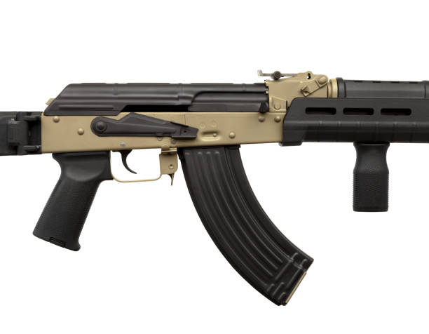 istock Classic AK automatic carbine in a modern body kit. Soviet army weapons isolate on a white background. 1249152572