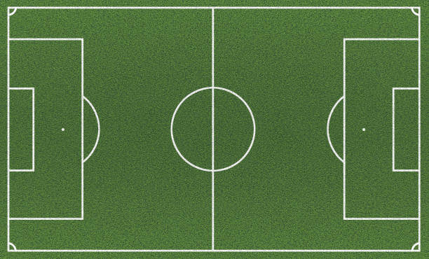 istock Football stadium field and grass, top view 1249164921