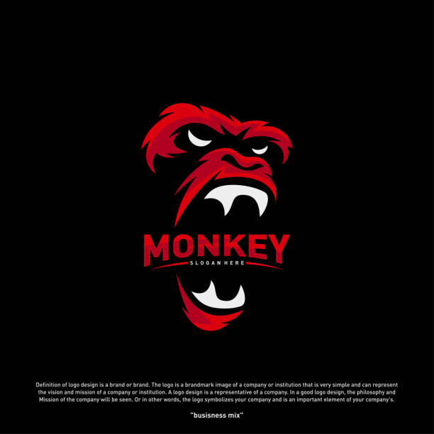 Monkey Gorilla Esport gaming mascot template Vector. Modern Head Monkey Vector Monkey Gorilla Esport gaming mascot  template Vector. Modern Head Monkey  Vector angry monkey stock illustrations