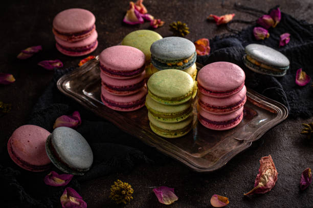 istock Macaron cookies of different colors 1249170121