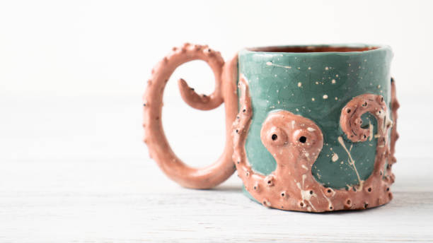 Self made Kraken mug. Clay cup. Original cup as a gift. Mug for children. Octopus crafts. Personalized mug. Coffee cup.