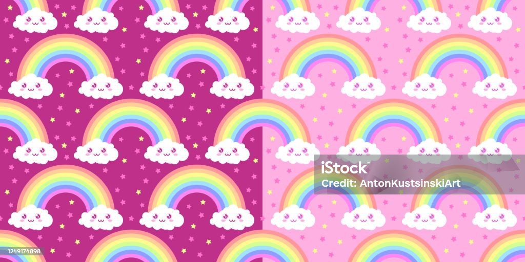 Hài Hước Kawaii Rainbow Seamless Abstract Pattern Vector Illustration  Background Hình minh họa Sẵn có - Tải xuống Hình ảnh Ngay bây giờ - iStock