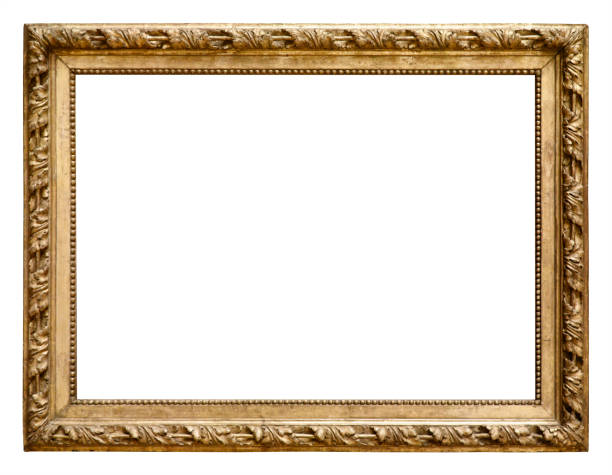 golden vintage frame (tutti i tracciati di ritaglio inclusi) - gold antique old fashioned retro revival foto e immagini stock