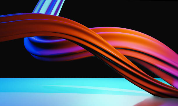 istock Modern colorful liquid wave brush stroke background. 3D illustration 1249176242