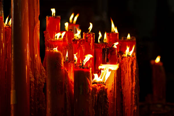 istock The red candle is lit. 1249177260