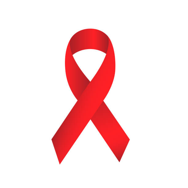 illustrazioni stock, clip art, cartoni animati e icone di tendenza di icona del nastro rosso aids.3d illustrazione del nastro rosso. - hiv