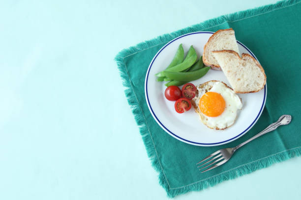 fried eggs - breakfast images fried eggs - breakfast images egg cherry tomato rye stock pictures, royalty-free photos & images