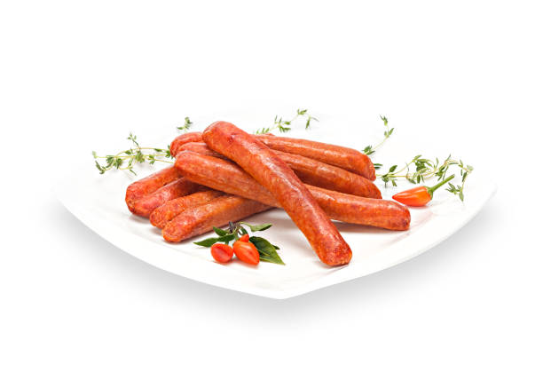 istock Delicious Crispy Chicken sausages grilled with chilli peppers and thyme 1249191724